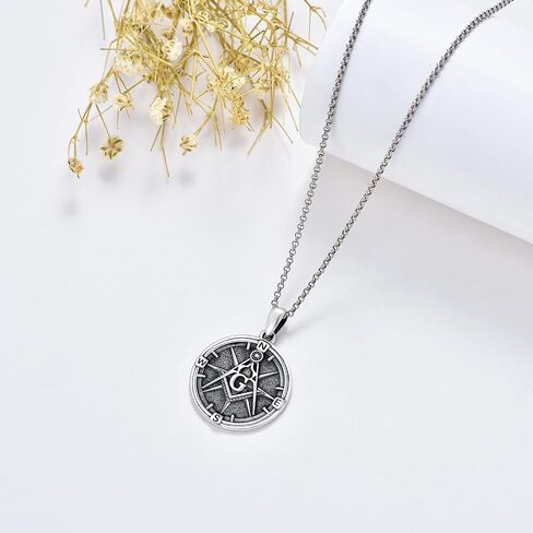 PROESS I'd be Lost without You Compass Necklace for Women Sterling Silver 2023 Inspirational Graduation Nautical Compass Jewelry Gifts for Couple Men in Saudi Arabia