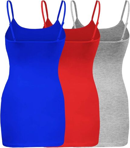 ShezPretty 3-Pack - قميص نسائي أساسي مع أشرطة سباغيتي قابلة للتعديل in Kuwait