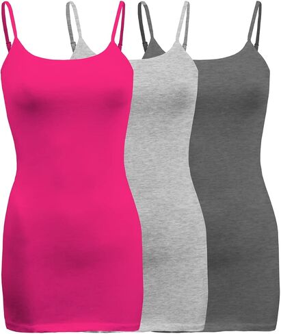 ShezPretty 3-Pack - قميص نسائي أساسي مع أشرطة سباغيتي قابلة للتعديل in Kuwait