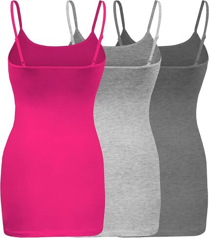 ShezPretty 3-Pack - قميص نسائي أساسي مع أشرطة سباغيتي قابلة للتعديل in Kuwait