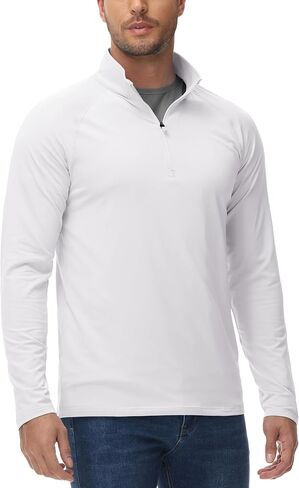 MAGCOMSEN Men's Athletic Shirts 1/4 Zip Long Sleeve Sweatshirts Fleece Lined Pullover Running Gym Workout Tops in Saudi Arabia