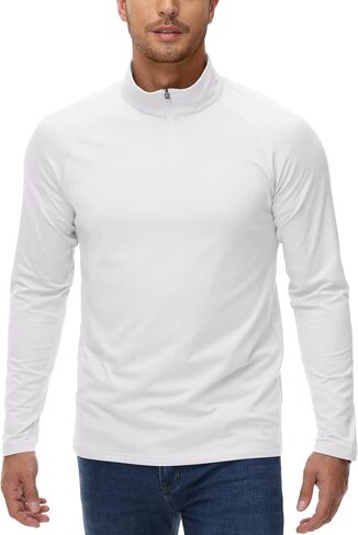 MAGCOMSEN Men's Athletic Shirts 1/4 Zip Long Sleeve Sweatshirts Fleece Lined Pullover Running Gym Workout Tops in Saudi Arabia