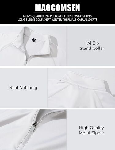 MAGCOMSEN Men's Athletic Shirts 1/4 Zip Long Sleeve Sweatshirts Fleece Lined Pullover Running Gym Workout Tops in Saudi Arabia