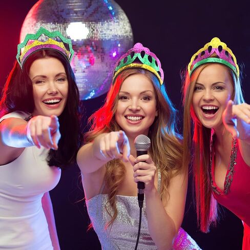 Hotop 24 Pcs Mardi Gras Headbands Bulk Women Mardi Gras Crown Glitter Mardi Gras Tiara Sequin Gold Purple Green Carnival Costume Hair Hoop for Women Girl Mardi Gras Party Dress up Hair Accessories in Saudi Arabia