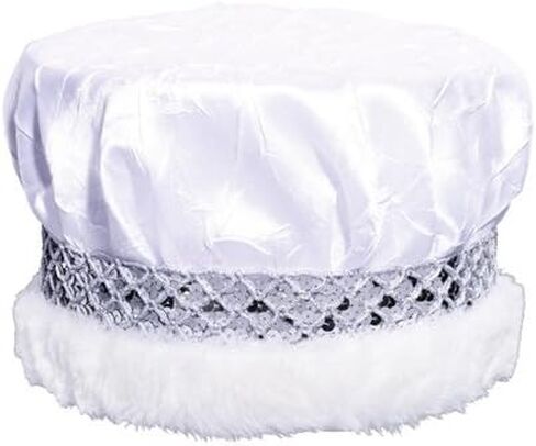 Anderson's Blue Crushed Satin Crown, Silver Sequin Band and Faux Fur, King Crown For Prom, Homecoming, School Dance, Costume, Party, Pageant, Event in Saudi Arabia