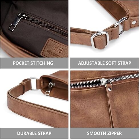 حقائب يد WESTBRONCO للنساء من Hobo Crossbody، محفظة كتف كبيرة ناعمة مع حزام قابل للتعديل in Kuwait