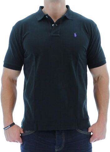 POLO RALPH LAUREN Classic Fit Mesh Polo Black Marl Heather MD in Saudi Arabia