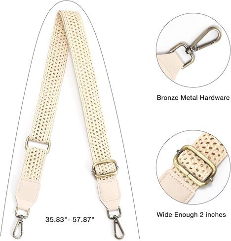 OVOEAGLET Purse Strap Replacement Adjustable Bag Strap Crossbody Strap Wide Shoulder Strap Handbag Strap (openwork pattern silver buckle) in Kuwait