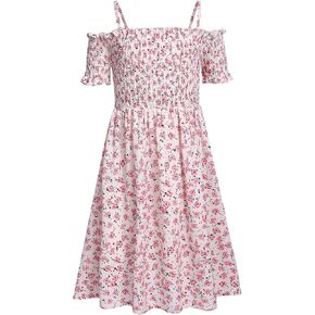 Arshiner Girls Casual Summer Floral Sleeveless Sundress Holiday Cami Dress for 4-13 Years