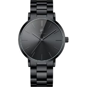 GOLDEN HOUR Men's Watches Slim Minimalist Runway Plated Stainless Steel Quartz Analog Watch