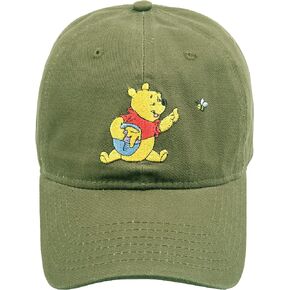 Concept One Disney's Winnie The Pooh with Honey Pot Embroidered Cotton Adjustable Dad Hat with Curved Brim, Brown, One Size