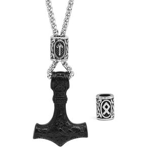 قلادة فايكنغ ثور هامر Mjolnir للرجال تميمة رون مجوهرات نوريدك هدية فايكنغ للرجال