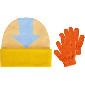 Avatar The Last Airbender Aang Arrow Kids Cap And Glove Set, Winter Knit Beanie Hat, Multi