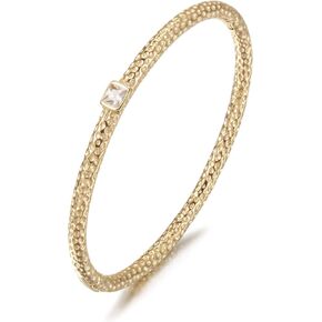 WISTIC مطروق التراص ثقب رقيقة الإسورة للنساء الفولاذ المقاوم للصدأ معدن مطلي بالذهب الكفة مجوهرات للفتيات هدية in Kuwait