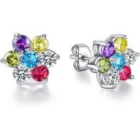 Onnzin Titanium Earrings flower Earrings Stud for Sensitive Ears Surgical Stainless Steel Cubic Zirconia Earrings for Women Girls… in Kuwait