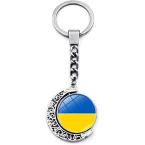 سلسلة مفاتيح بتصميم علم اوكرانيا من بولوغميس، سلسلة مفاتيح كريستالية، سلسلة مفاتيح باتريوت هدية تذكارية، اعلام اوكرانية زجاجية للرجال والنساء، اكسسوارات مجوهرات للسيارة، ازرق، F, أزرق in Kuwait