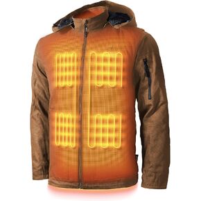 Grit Men's Heated Work Jacket - 9 hours of Heat | Battery and Charging Cable Included | 3 Heat Settings