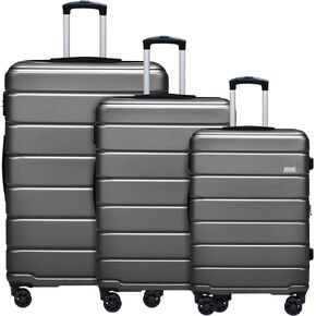 Balelinko USA Hardside Luggage 3-Piece Set (20/24/28) Expandable Suitcase with 360°Double Spinner Wheels, Black