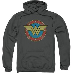 Popfunk Classic Wonder Woman Logo Pullover Hoodie Sweatshirt & Stickers