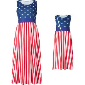 مجموعة ملابس متطابقة للعائلة من Mommy and Me، فستان صيفي بوهو بدون أكمام، مطبوع عليه زهور in Kuwait