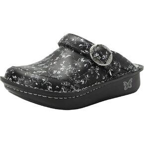 Alegria Women's Seville Grey Gardens Professional Nurses Slingback Comfort Leather Slip On Clog 7-7.5 Wide Width US in Saudi Arabia