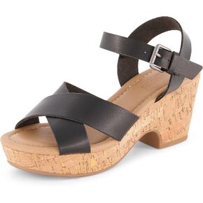 CUSHIONAIRE Women's Rosie Cork Wedge Sandal +Memory Foam