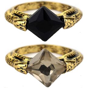 MAIWEIXI Crystal Ring Deathly Hallows Horcrux Ring Resurrection Stone Retro Bronze (Black&Grey) in Kuwait