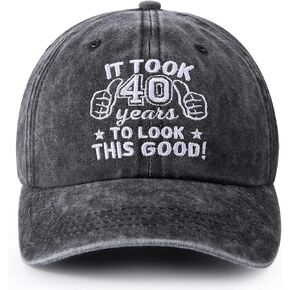 40th 50th 60th 70th Birthday Gifts for Men, Vintage Happy Birthday Gift Ideas Baseball Caps Adjustable, Funny Birthday Hats