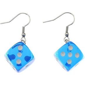 7 Colors Rainbow Cute Resin Dice Drop Earring Handmade Candy Color Simulation Lovely Dangle Earring for Women Girl Funny Cartoon Friendship Jewelry