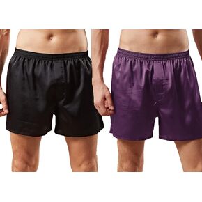 Mens Satin Boxer Shorts Silk Pajama Bottom Lounge Sleep Shorts for Men