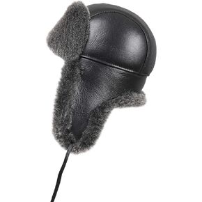 قبعة Zavelio للجنسين من جلد الغنم الشيرلينغ الطيار الروسي Ushanka Trapper قبعة شتوية من الفرو