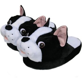 Onmygogo Fuzzy Animal Plush Slippers for Women and Men, Winter Indoor Home Scuff Slippers for Adult
