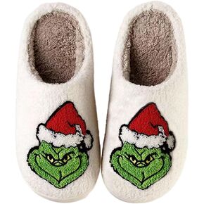 Christmas Slippers For Women Men Indoor Soft Warm Cotton Bedroom Reindeer Slippers House Memory Foam Slippers Cozy Fluffy Fall Winter Home Slippers in Kuwait