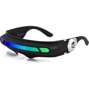 FLAWLESS EYEWEAR Futuristic Space Alien Costume Party Cyclops Shield Colored Mirror Mono Lens Wrap Sunglasses 147mm in Saudi Arabia