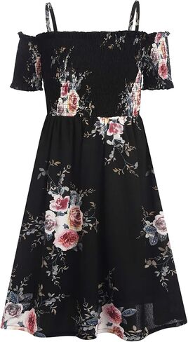 Arshiner Girls Casual Summer Floral Sleeveless Sundress Holiday Cami Dress for 4-13 Years in Saudi Arabia
