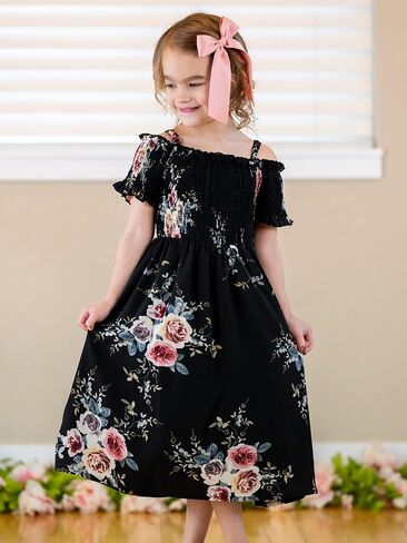 Arshiner Girls Casual Summer Floral Sleeveless Sundress Holiday Cami Dress for 4-13 Years in Saudi Arabia