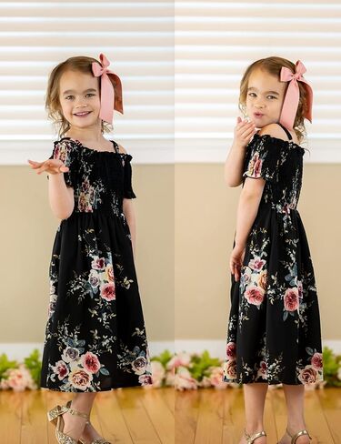 Arshiner Girls Casual Summer Floral Sleeveless Sundress Holiday Cami Dress for 4-13 Years in Saudi Arabia