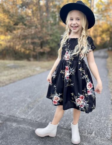 Arshiner Girls Casual Summer Floral Sleeveless Sundress Holiday Cami Dress for 4-13 Years in Saudi Arabia