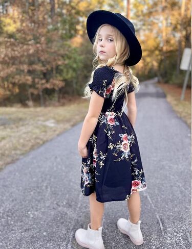 Arshiner Girls Casual Summer Floral Sleeveless Sundress Holiday Cami Dress for 4-13 Years in Saudi Arabia