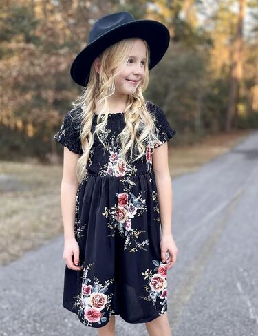 Arshiner Girls Casual Summer Floral Sleeveless Sundress Holiday Cami Dress for 4-13 Years in Saudi Arabia