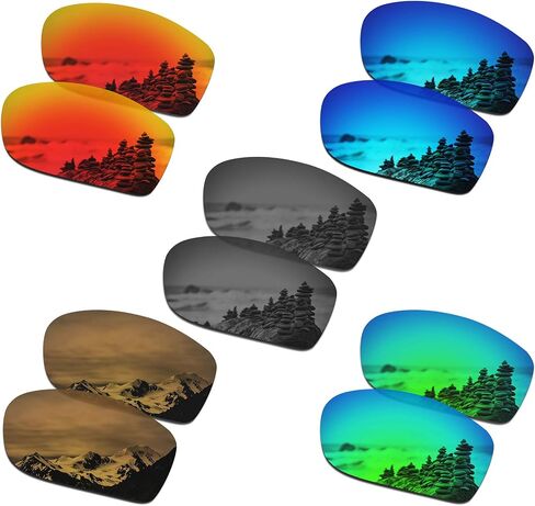 SmartVLT Set of 5 Men's Replacement Lenses for Oakley Jawbone/Racing Jacket Sunglass Combo Pack S02 in Saudi Arabia