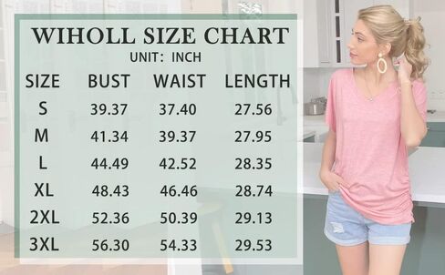 WIHOLL Womens Summer T-Shirts Short Sleeve V Neck Dolman Tops with Side Shirring Loose Fit Shirts Spring Fashion in Saudi Arabia