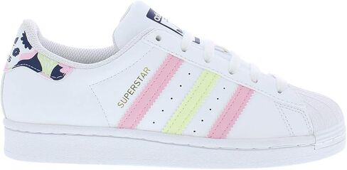 adidas Originals Girl's Superstar (Big Kid) White/Almost Lime/True Pink 7 Big Kid M in Kuwait