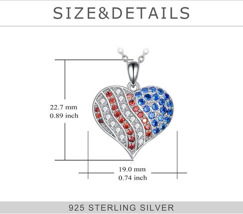 American Flag Necklaces US Flag 925 Sterling Silver Patriotic Necklace in Saudi Arabia