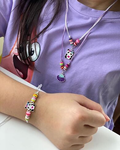 MJartoria 24Pcs Woven Friendship Bracelets and Necklaces Set Jewelry for Girls with Unicorn Panda Charm Friendship Jewelry Unicorn Gift for Girls in Saudi Arabia