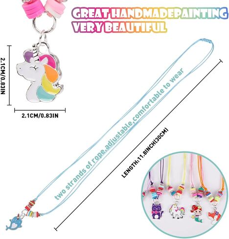 MJartoria 24Pcs Woven Friendship Bracelets and Necklaces Set Jewelry for Girls with Unicorn Panda Charm Friendship Jewelry Unicorn Gift for Girls in Saudi Arabia