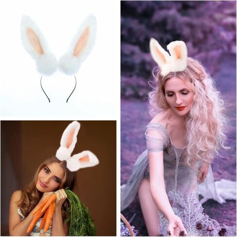 Ayliss آذان عصابات فروي أرنب الأذن الذئب أغطية الرأس الحيوان هالوين عقال خوذة تأثيري حلي عصابات رأس الحفلات in Kuwait