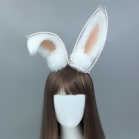 Ayliss آذان عصابات فروي أرنب الأذن الذئب أغطية الرأس الحيوان هالوين عقال خوذة تأثيري حلي عصابات رأس الحفلات in Kuwait