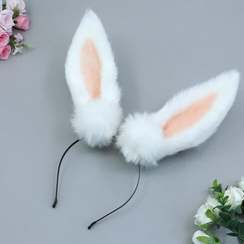 Ayliss آذان عصابات فروي أرنب الأذن الذئب أغطية الرأس الحيوان هالوين عقال خوذة تأثيري حلي عصابات رأس الحفلات in Kuwait