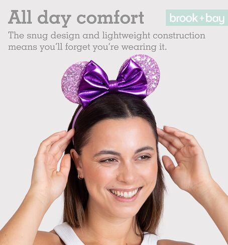 عصابة رأس بروك + باي لامعة على شكل أذن الفأر - ميني آذان وميكي آذان - عصابات رأس على شكل فيونكة للبالغين - آذان تنكرية للأطفال والكبار in Kuwait